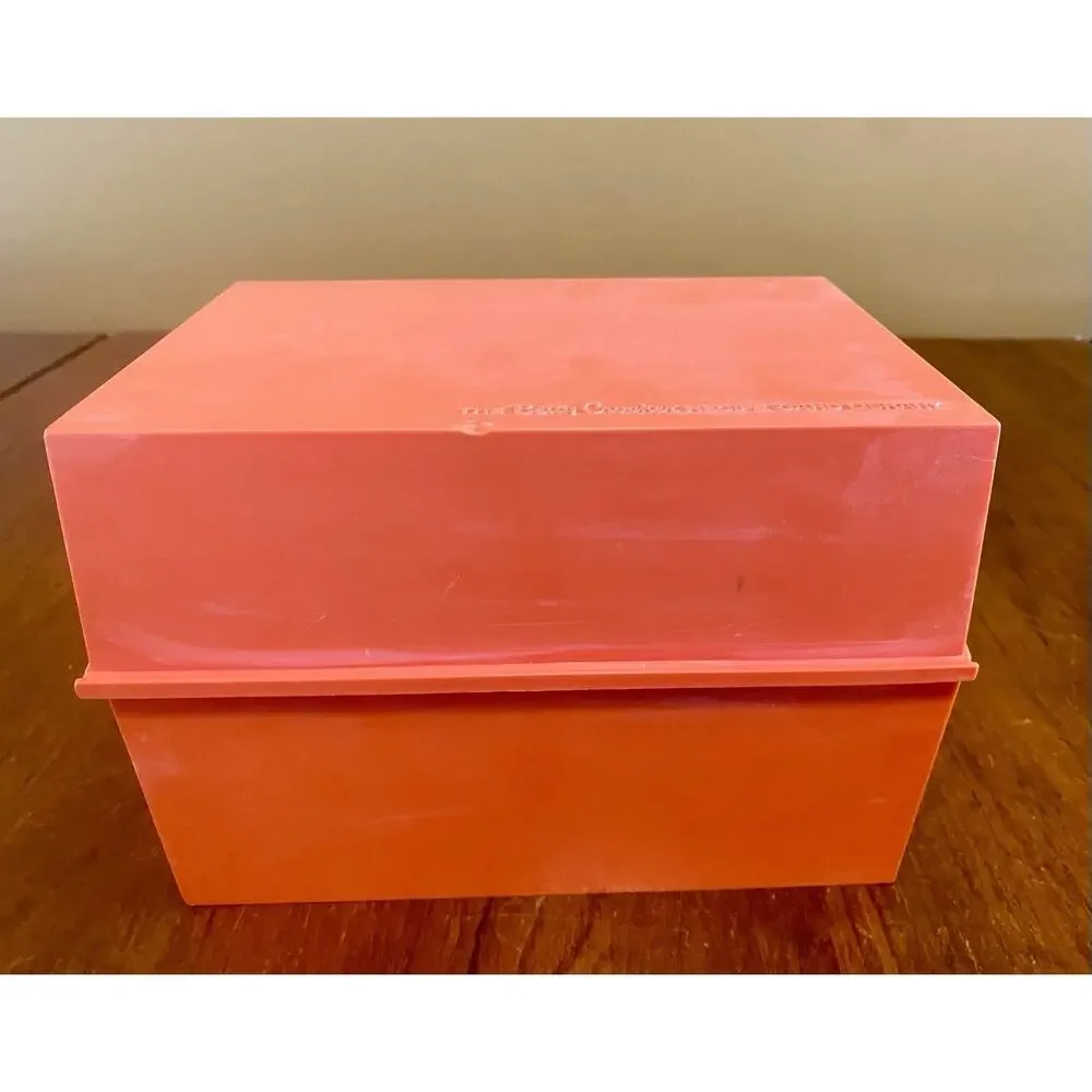 Vintage Recipe Box Betty Crocker 70’s Recipe Card Library Red/Orange Box